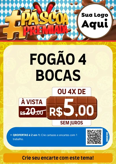 Modelo de Cartaz para Cartaz A4 Vertical com o tema Páscoa Premiada para Móveis e Eletro