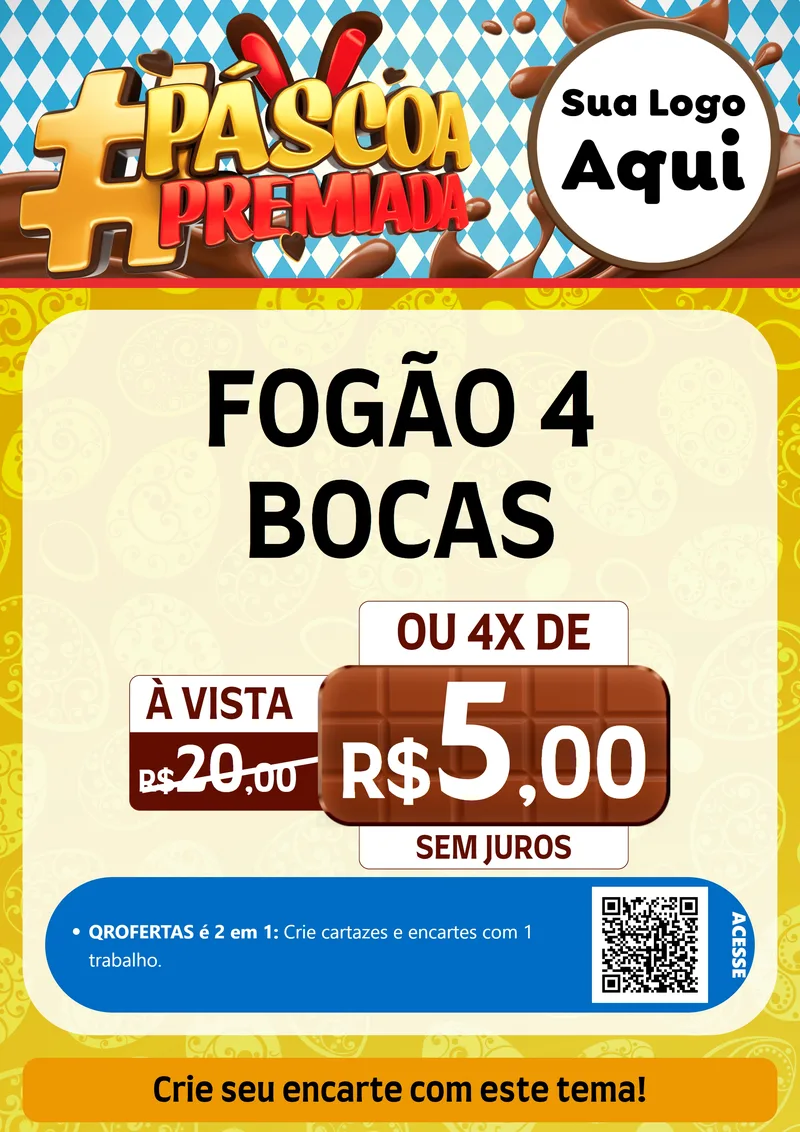 Modelo de Cartaz para Cartaz A4 Vertical com o tema Páscoa Premiada para Móveis e Eletro