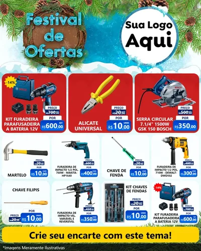 Modelo de Rede Social para Feed Instagram com o tema Festival de Ofertas - Inverno para Maquinas e Ferramentas