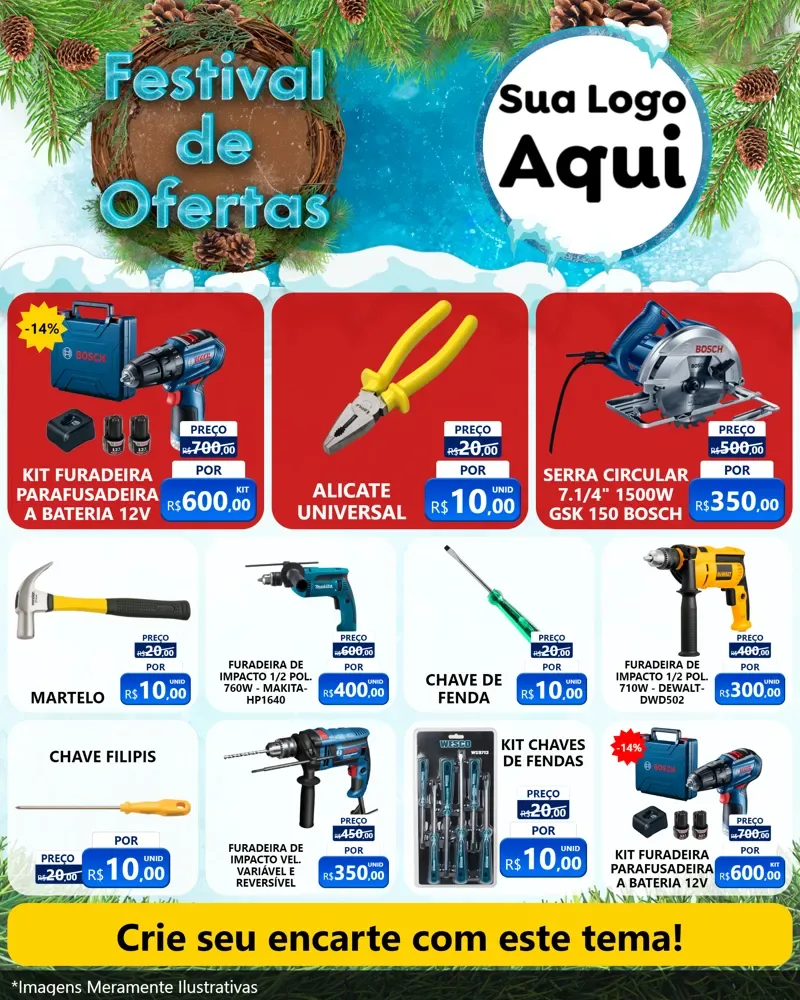 Modelo de Rede Social para Feed Instagram com o tema Festival de Ofertas - Inverno para Maquinas e Ferramentas