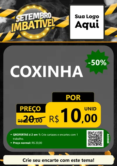 Modelo de Cartaz para Cartaz A4 Vertical com o tema Setembro Imbatível para Salgadaria