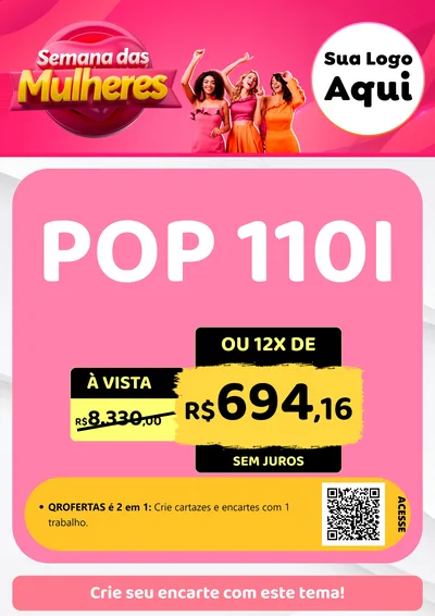 Modelo de Cartaz para Cartaz A4 Vertical com o tema Semana das Mulheres para Concessionaria de Motos