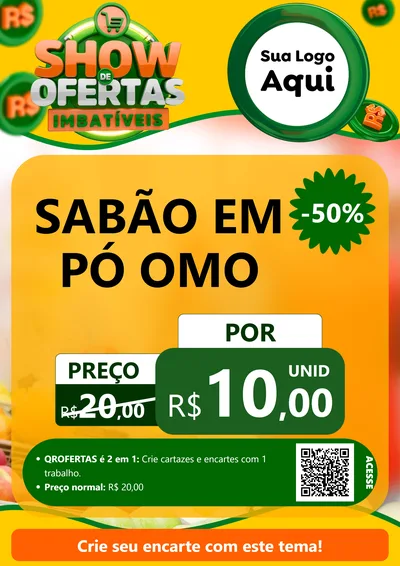 Modelo de Cartaz para Cartaz A4 Vertical com o tema Show de Ofertas Imbatíveis para Produtos de Limpeza