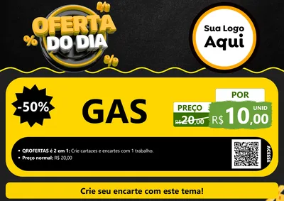 Modelo de Cartaz para Cartaz A4 Horizontal com o tema Oferta Do Dia para Água e gás