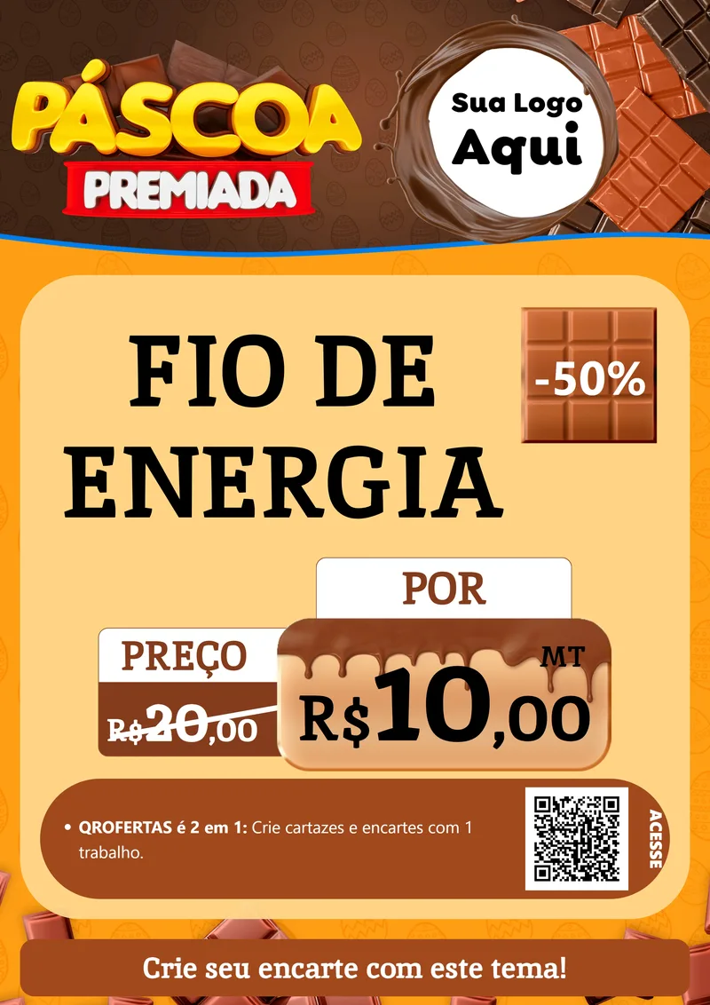 Modelo de Cartaz para Cartaz A4 Vertical com o tema Páscoa Premiada para Materiais Elétricos
