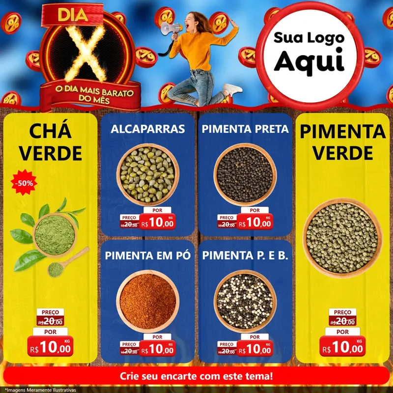 Modelo de Rede Social para Feed Facebook com o tema Dia X - O Dia Mais Barato Do Mês para Produtos Naturais