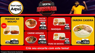 Modelo de TV para TV Horizontal com o tema Sexta Turbinada para Restaurante
