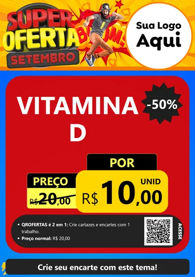 Modelo de Cartaz para Cartaz A4 Vertical com o tema Super Oferta Setembro para Farmácia
