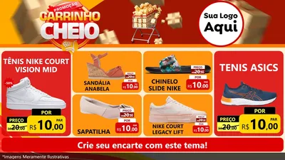 Modelo de TV para TV Horizontal com o tema Promoção carrinho cheio para Calçados
