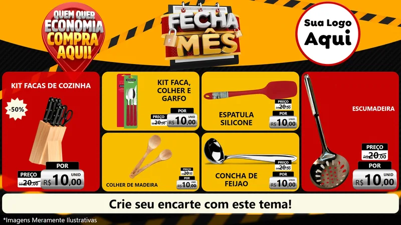 Modelo de TV para TV Horizontal com o tema Fecha Mês para Utilidades Domésticas