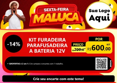 Modelo de Cartaz para Cartaz A4 Horizontal com o tema Sexta-feira Maluca para Maquinas e Ferramentas