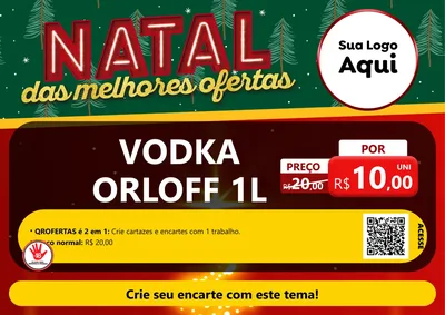 Modelo de Cartaz para Cartaz A4 Horizontal com o tema Natal das Melhores Ofertas para Distribuidora de bebidas