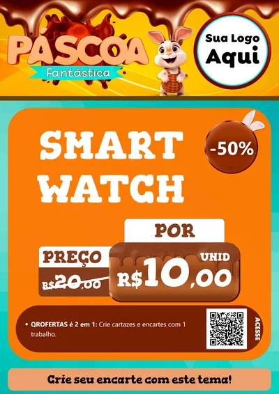 Modelo de Cartaz para Cartaz A4 Vertical com o tema Páscoa Fantástica para Informática