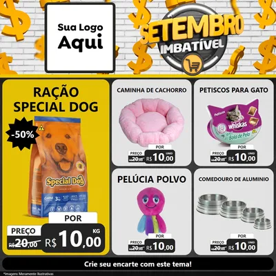 Modelo de Rede Social para Feed Facebook com o tema Setembro Imbatível para Pet Shop