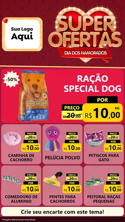 Modelo de Rede Social para Stories com o tema Dia dos Namorados para Pet Shop