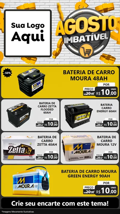 Modelo de TV para TV Vertical com o tema Agosto imbatível para Baterias Elétricas