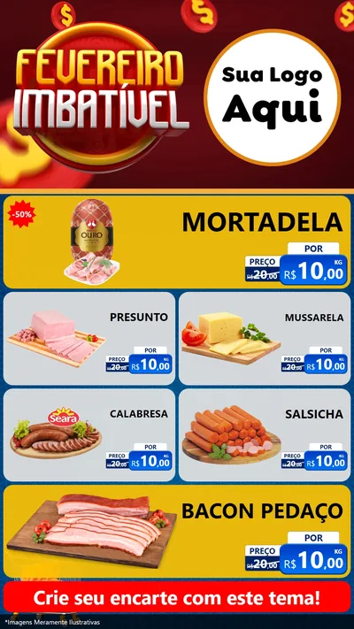 Modelo de TV para TV Vertical com o tema Fevereiro Imbatível para Frios e Laticínios