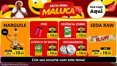 Modelo de TV para TV Horizontal com o tema Sexta-feira Maluca para Tabacaria