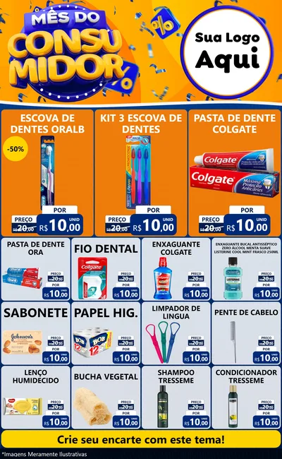 Modelo de Encarte para Encarte Grande com o tema Mês do Consumidor para Higiene Pessoal