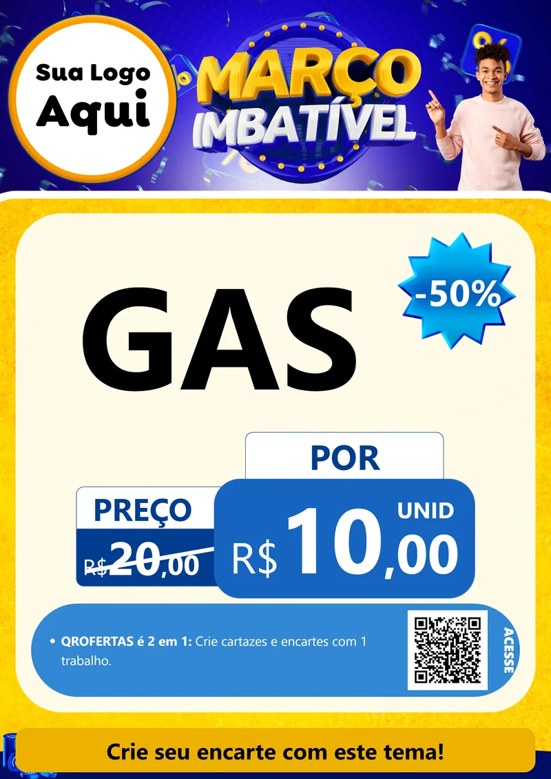 Modelo de Cartaz para Cartaz A4 Vertical com o tema Março Imbatível para Água e gás
