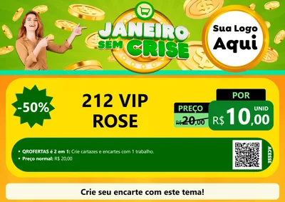 Modelo de Cartaz para Cartaz A4 Horizontal com o tema Janeiro Sem Crise para Perfumes