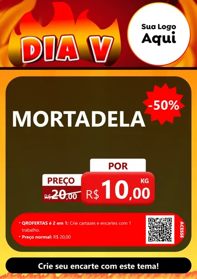 Modelo de Cartaz para Cartaz A4 Vertical com o tema Dia V para Frios e Laticínios