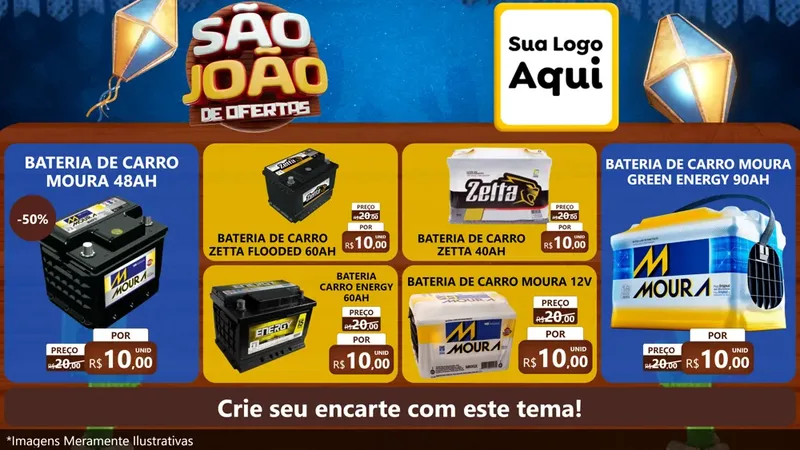 Modelo de TV para TV Horizontal com o tema São João Ofertas Imbatíveis! - Junina para Baterias Elétricas