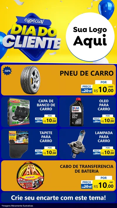 Modelo de TV para TV Vertical com o tema Especial Dia do Cliente para Auto peças