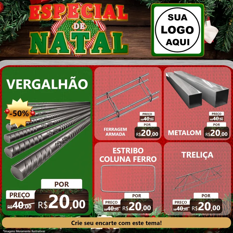 Modelo de Rede Social para Feed Facebook com o tema Especial de Natal para Ferragens