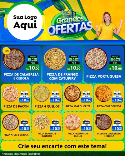 Modelo de Rede Social para Feed Instagram com o tema Grandes Ofertas para Pizzaria