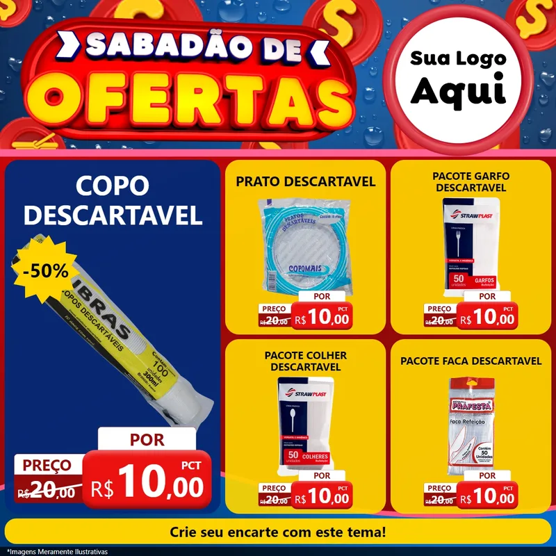 Modelo de Rede Social para Feed Facebook com o tema Sabadão de Ofertas para Embalagens