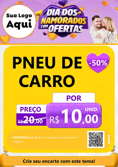 Modelo de Cartaz para Cartaz A4 Vertical com o tema Dia Dos Namorados Com Ofertas para Auto peças