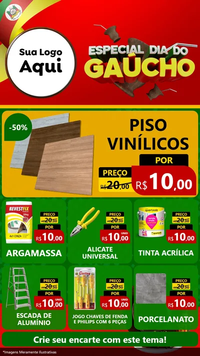 Modelo de Rede Social para Stories com o tema Especial Dia do Gaúcho para Material para Construção
