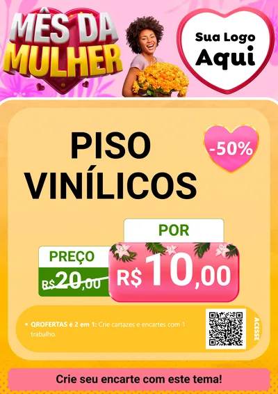Modelo de Cartaz para Cartaz A4 Vertical com o tema Mês da Mulher para Material para Construção