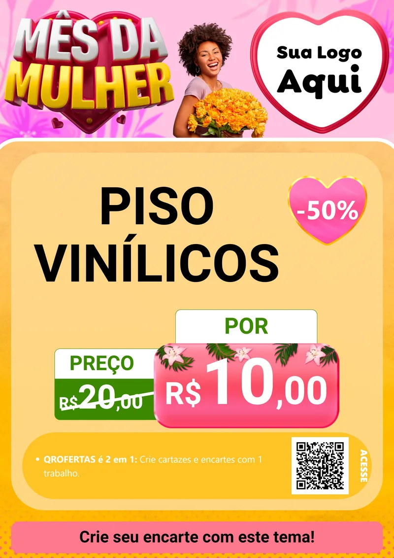 Modelo de Cartaz para Cartaz A4 Vertical com o tema Mês da Mulher para Material para Construção