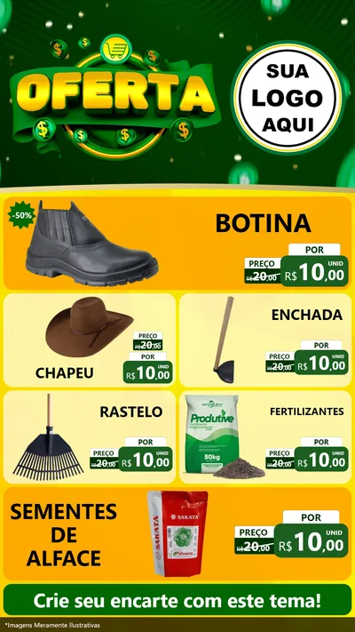 Modelo de TV para TV Vertical com o tema Oferta para Agropecuária