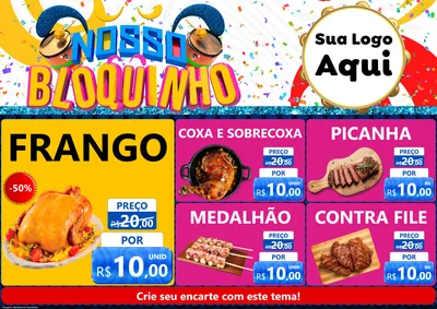 Modelo de Encarte para Encarte A4 Horizontal com o tema Nosso Bloquinho para Assados