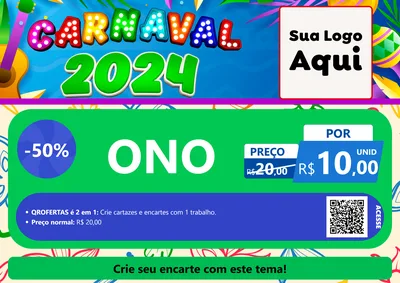 Modelo de Cartaz para Cartaz A4 Horizontal com o tema Carnaval 2027 para Óticas
