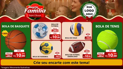 Modelo de TV para TV Horizontal com o tema Alegria Em Família - Super Ofertas para Artigos Esportivos