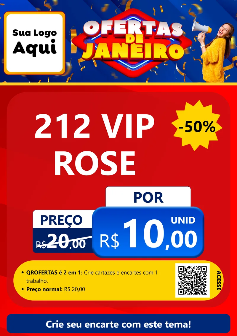 Modelo de Cartaz para Cartaz A4 Vertical com o tema Ofertas de Janeiro para Perfumes