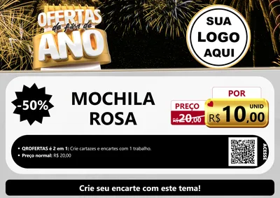 Modelo de Cartaz para Cartaz A4 Horizontal com o tema Ofertas de Fim de Ano para Papelaria