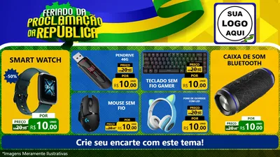 Modelo de TV para TV Horizontal com o tema Feriado da Proclamação da República para Informática