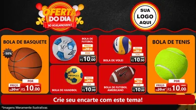Modelo de TV para TV Horizontal com o tema Oferta do Dia - Só hoje, Aproveite! para Artigos Esportivos