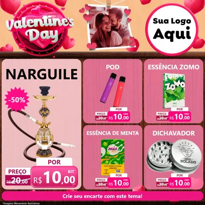 Modelo de Rede Social para Feed Facebook com o tema Valentine's Day para Tabacaria
