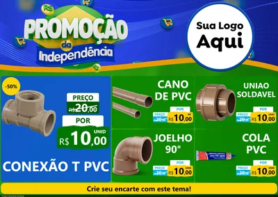 Modelo de Encarte para Encarte A4 Horizontal com o tema Promoção da Independência para Tubos e conexões