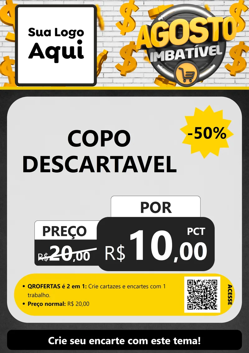 Modelo de Cartaz para Cartaz A4 Vertical com o tema Agosto imbatível para Embalagens