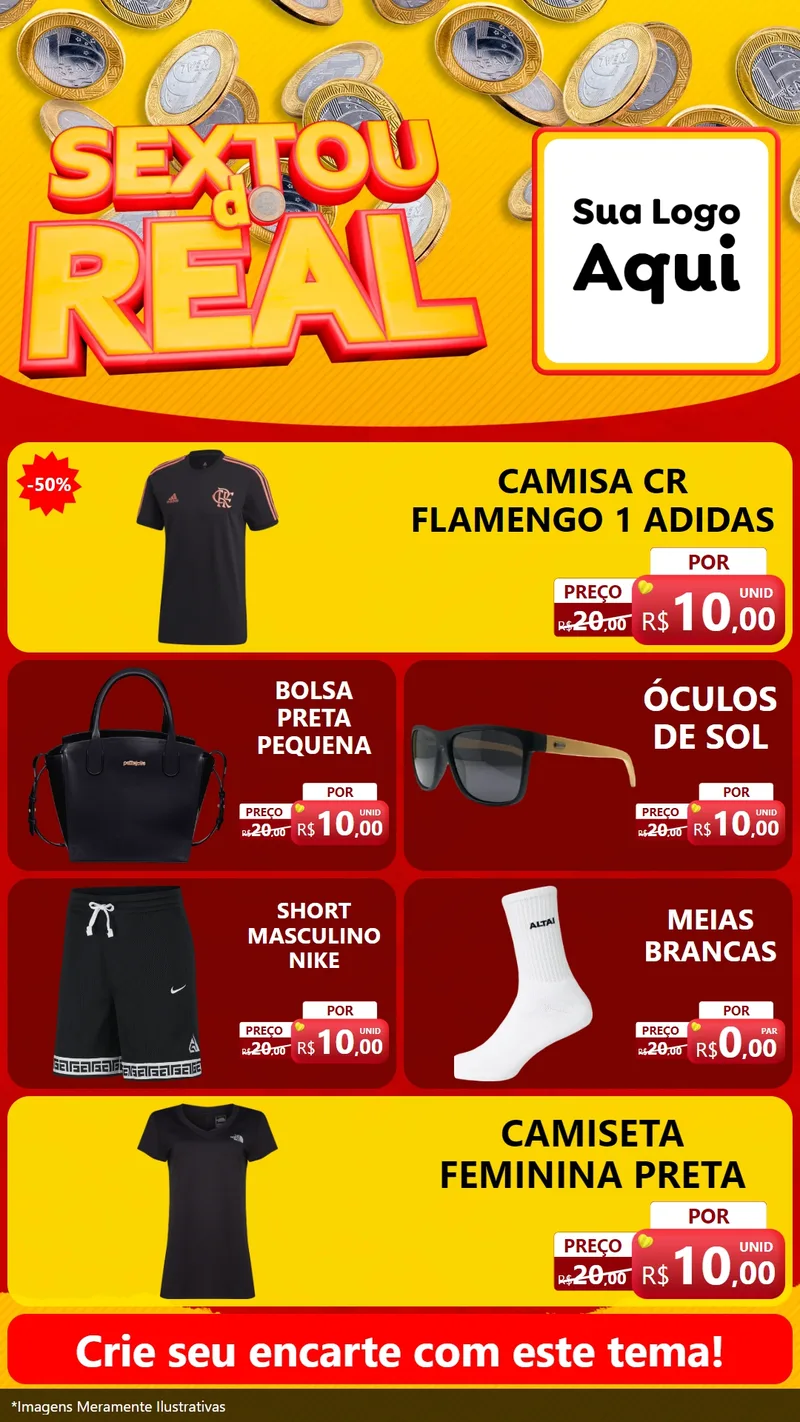 Modelo de TV para TV Vertical com o tema Sextou do Real para Roupas e acessórios