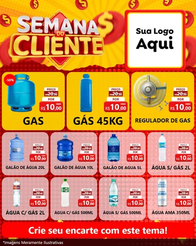 Modelo de Rede Social para Feed Instagram com o tema Semana do Cliente para Água e gás