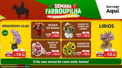 Modelo de TV para TV Horizontal com o tema Semana Farroupilha - Uma Barbaridade de Ofertas para Floricultura e jardim