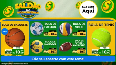 Modelo de TV para TV Horizontal com o tema Saldão da Indepêndencia para Artigos Esportivos